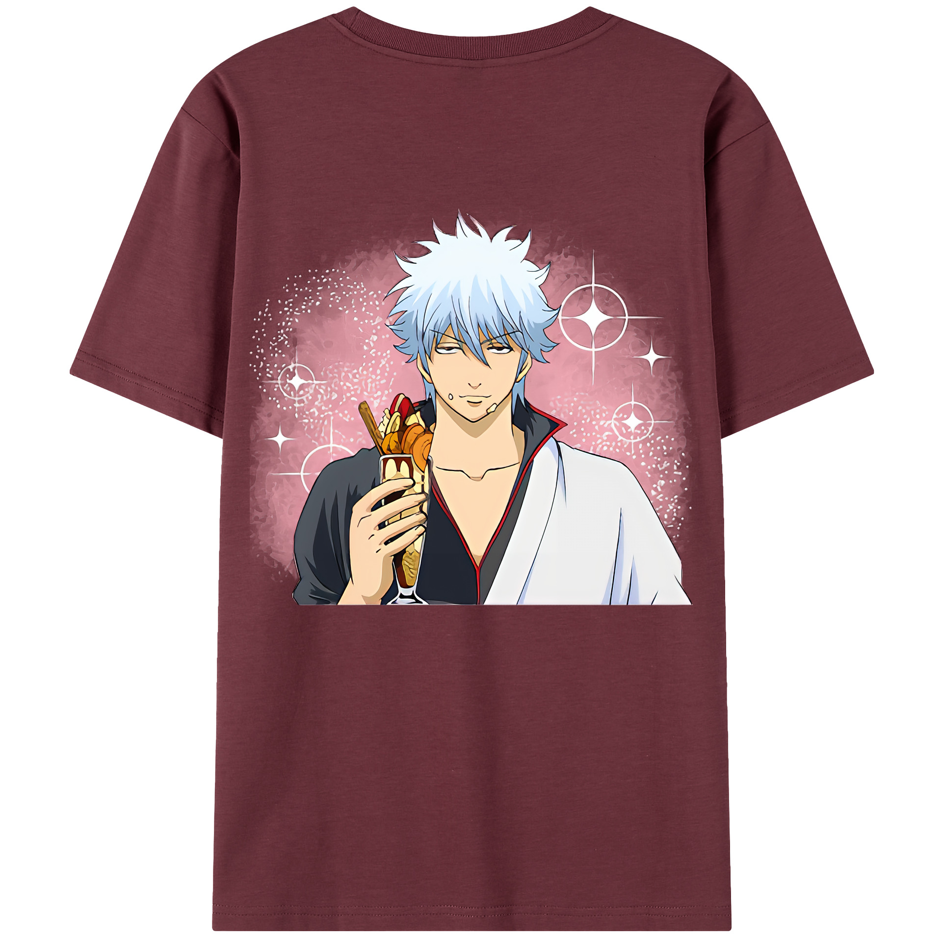 （画像用） ぎんたま 坂田銀時（さかたぎんとき） 神楽 志村新八（しむら しんぱち） GINTAMA Sakata Gintoki Kagura Shimura Shinpachi 綿100％半袖Tシャツ（背面プリント）